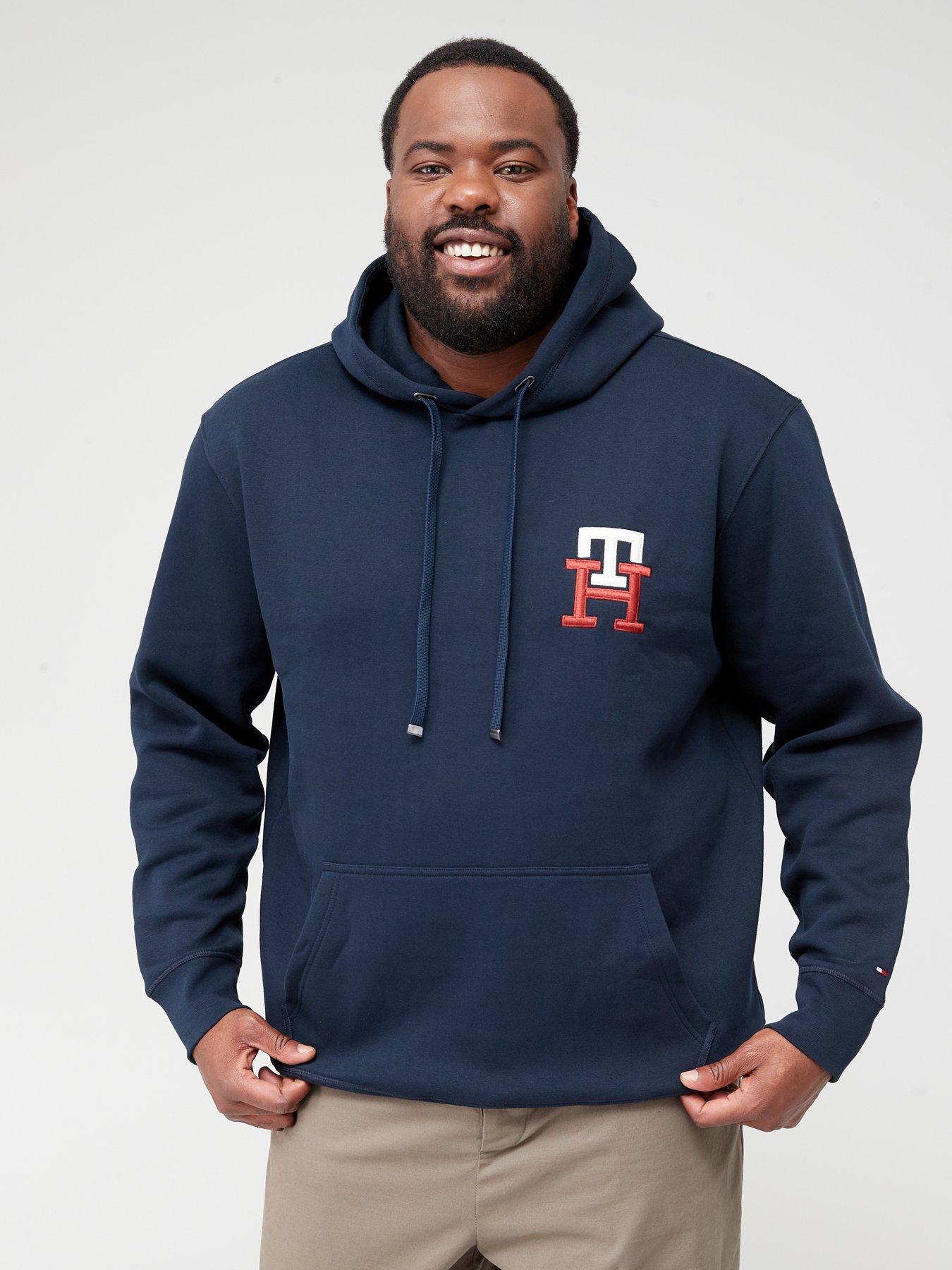 Tommy Hilfiger Big & Tall monogram hoodie in navy AOP