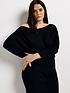  image of ri-plus-plus-off-shoulder-relaxed-dress-black