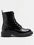  image of river-island-silver-rand-lace-up-boot-black