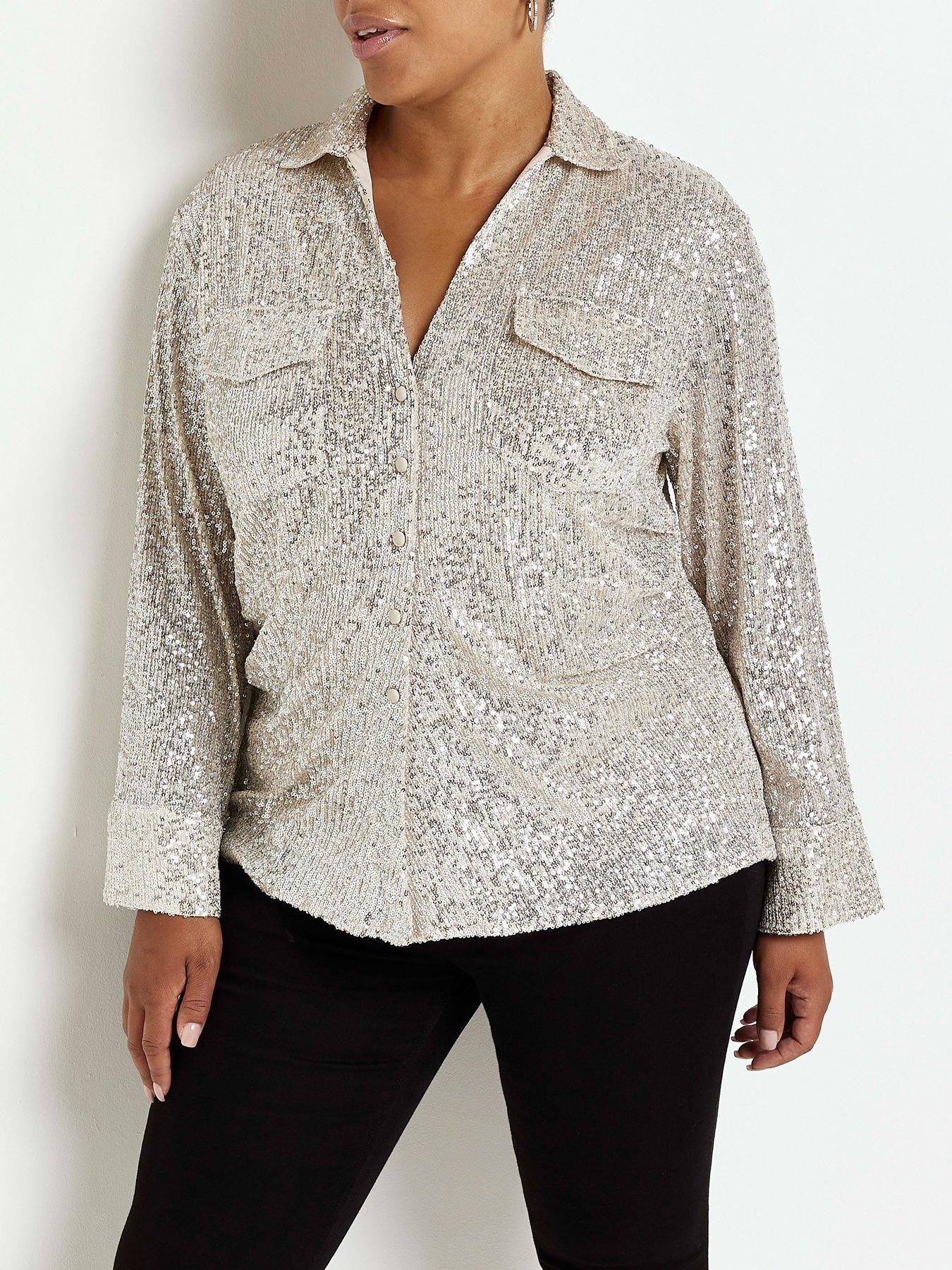 River island sequin tops online