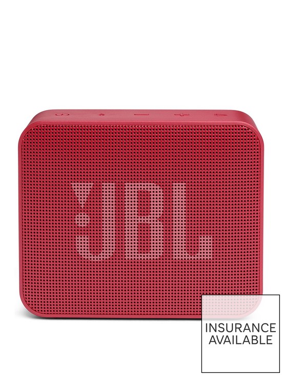 front image of jbl-go-essential-red-waterproof-portable-speaker