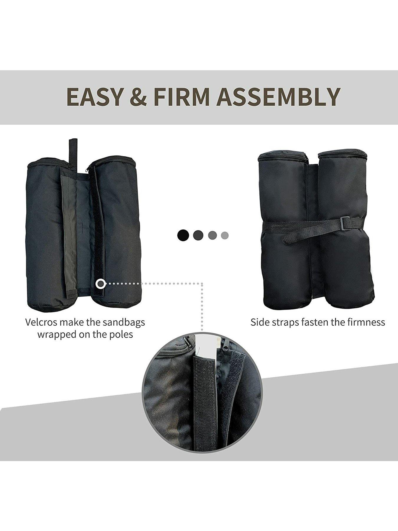  image of outsunny-4-piece-gazebo-sand-bag-weight-set--nbspblack