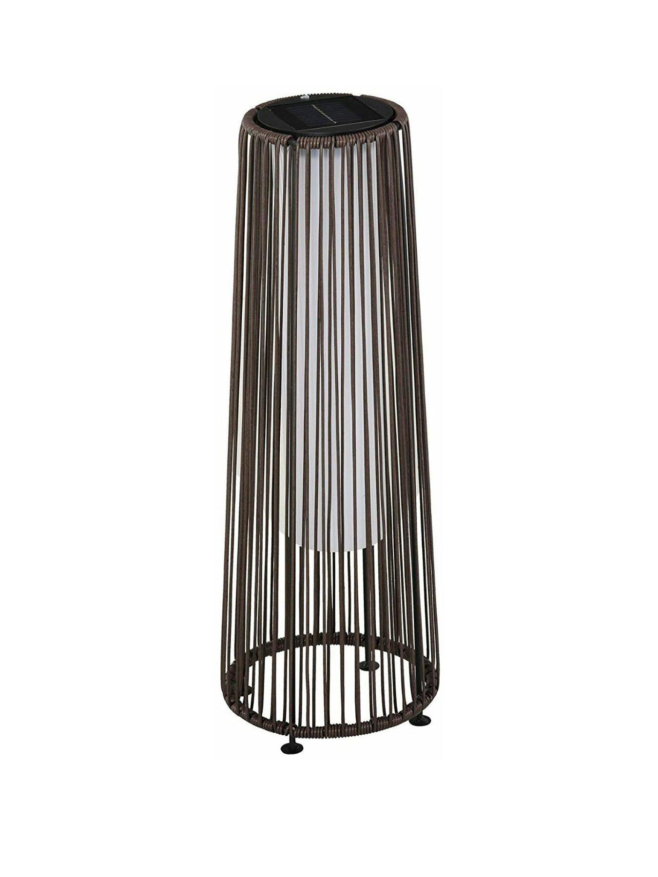  image of outsunny-patio-garden-solar-powered-lights-woven-resin-wicker-lantern-auto-onoff