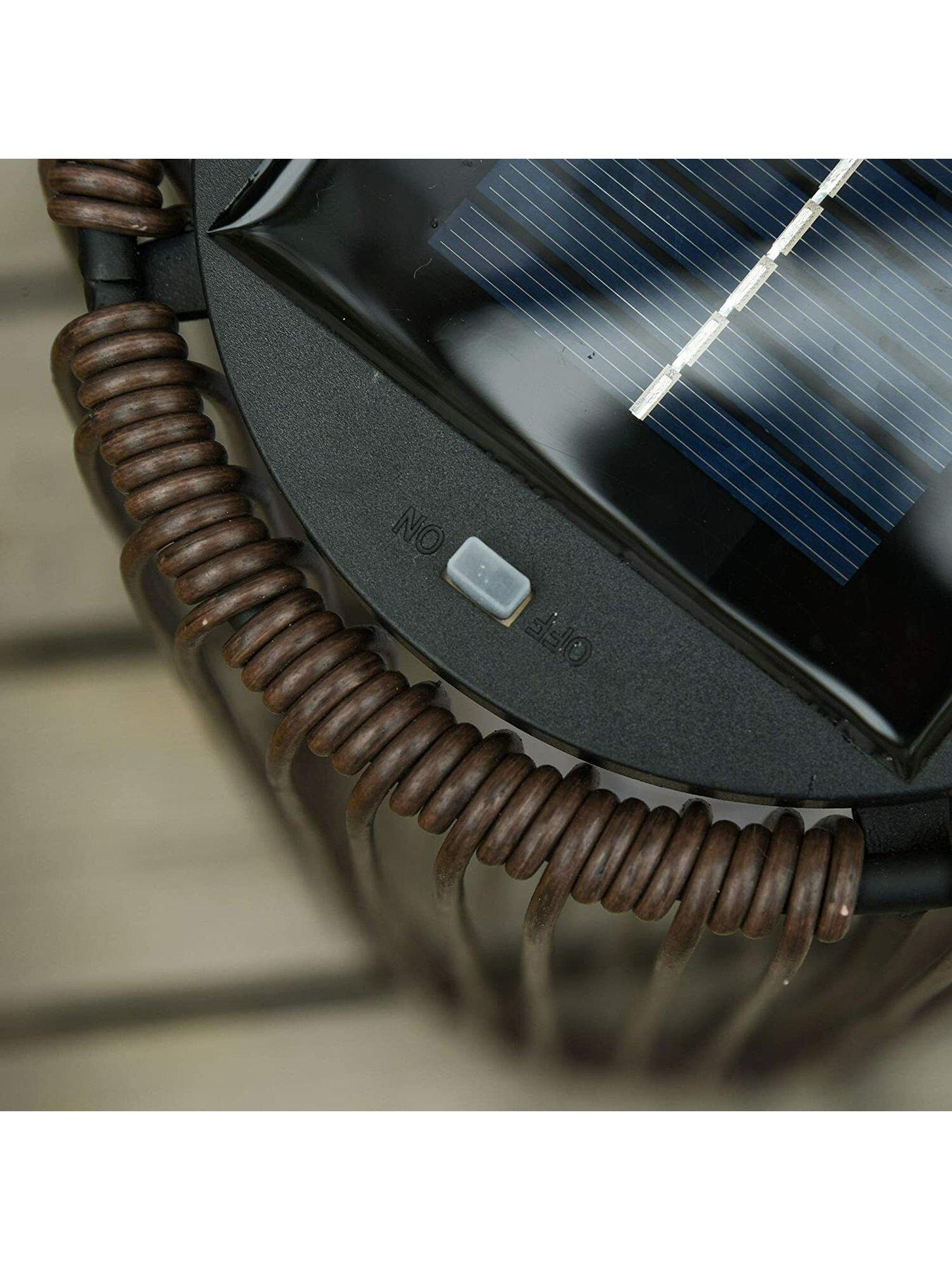  image of outsunny-patio-garden-solar-powered-lights-woven-resin-wicker-lantern-auto-onoff