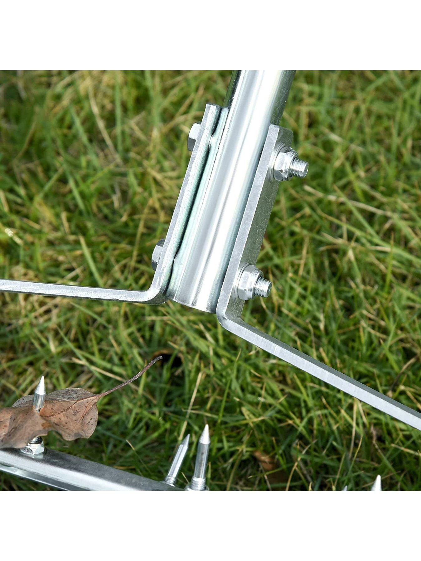 Image 6 of 7 of OutSunny Metal 5 Spike Lawn Aerator Roller Green