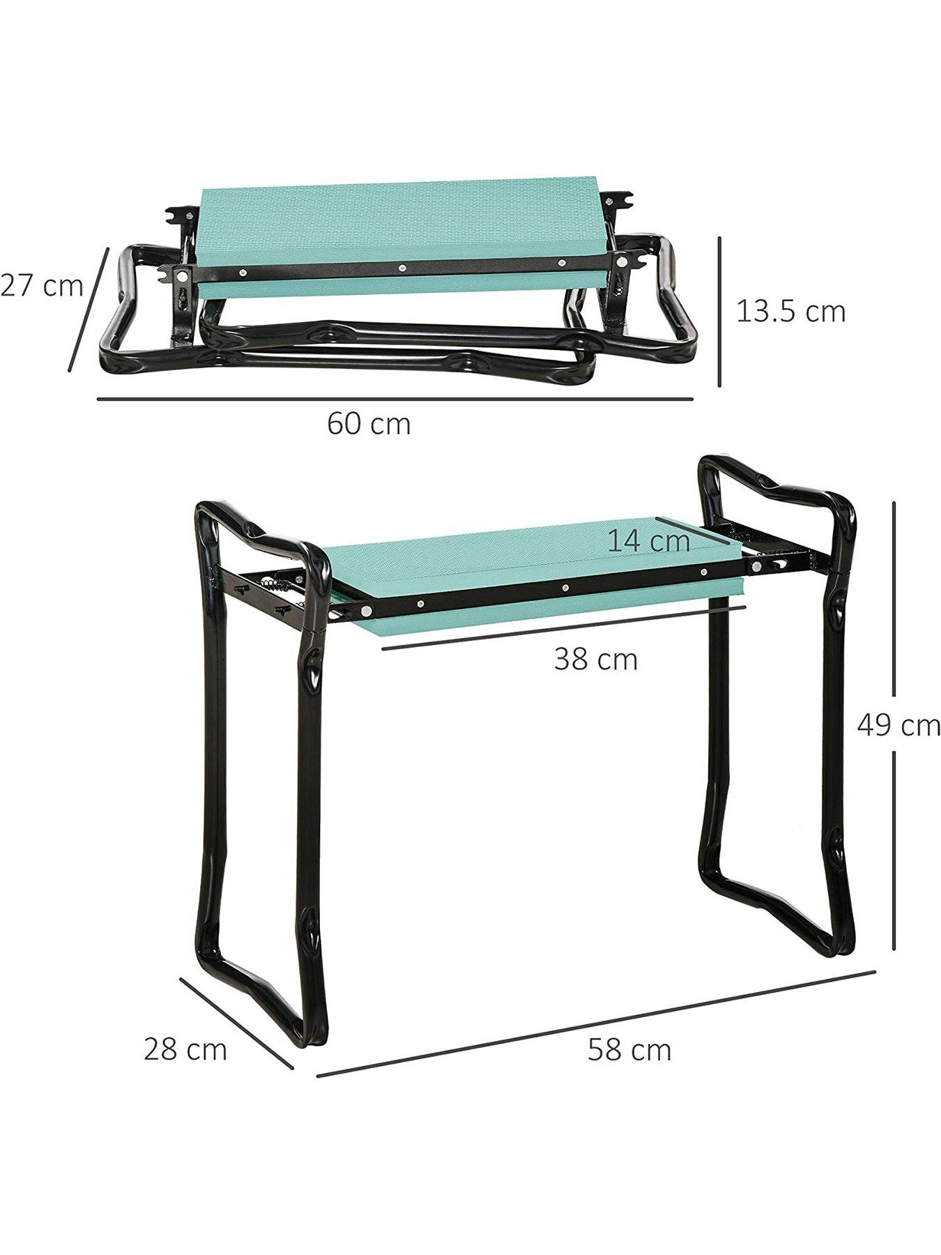  image of outsunny-garden-2-in-1-kneeler-bench-greenblack