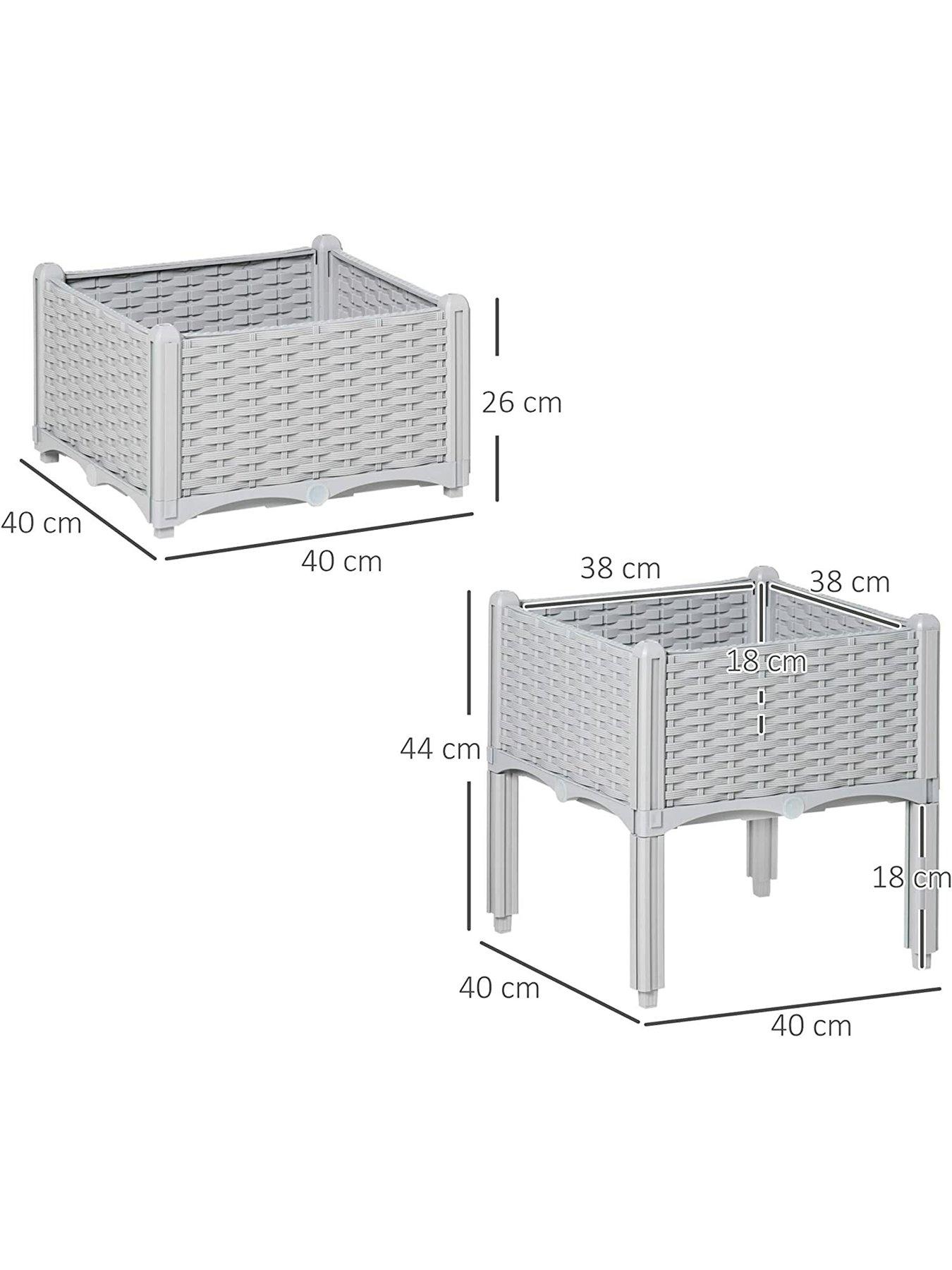  image of outsunny-raised-flower-bed-vegetable-herb-plant-stand-lightweight-40l-x-40w-x-44h-cm