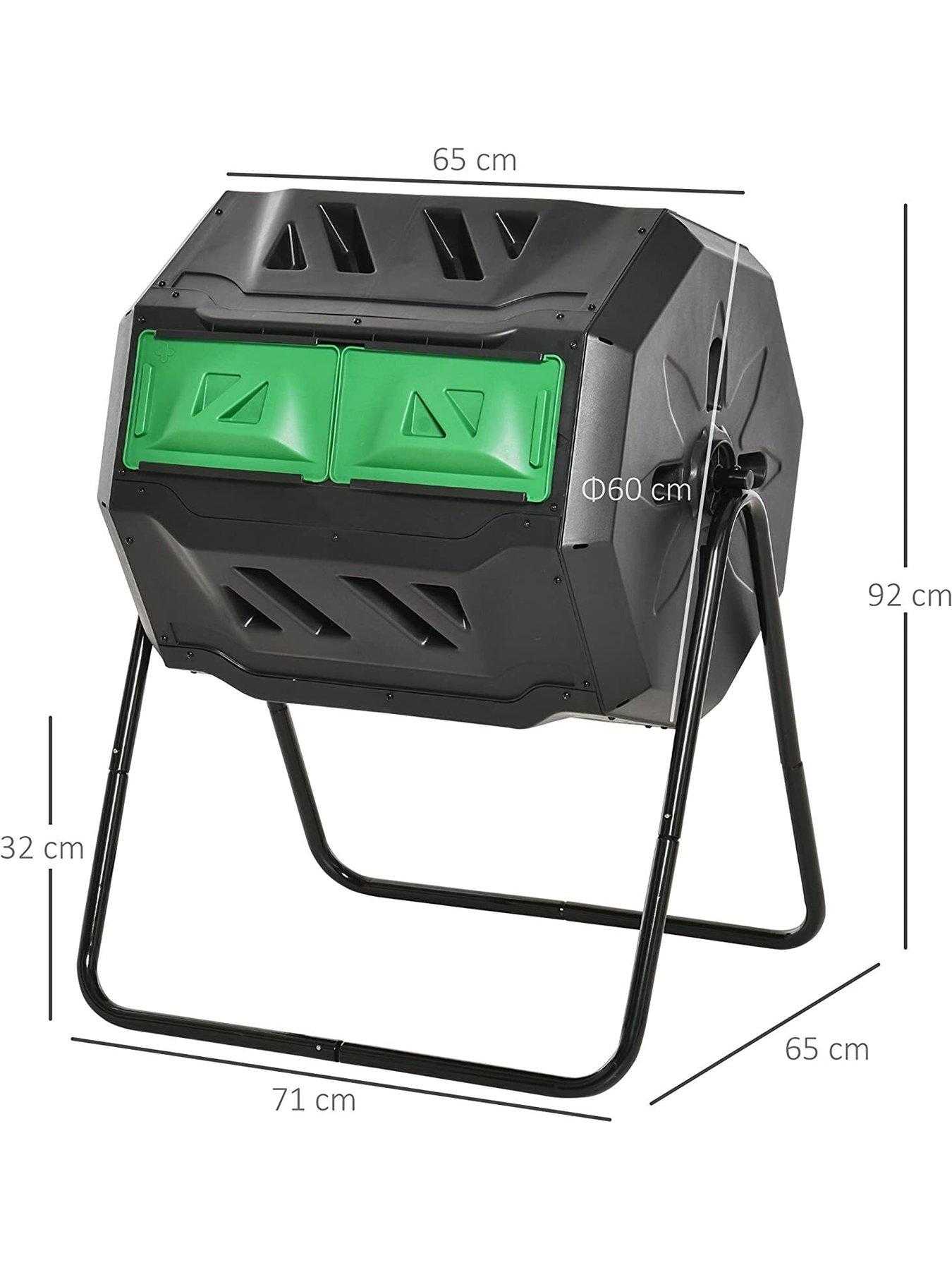 OutSunny Garden Compost Bin Dual Tumbler Rotating Outdoor Composter