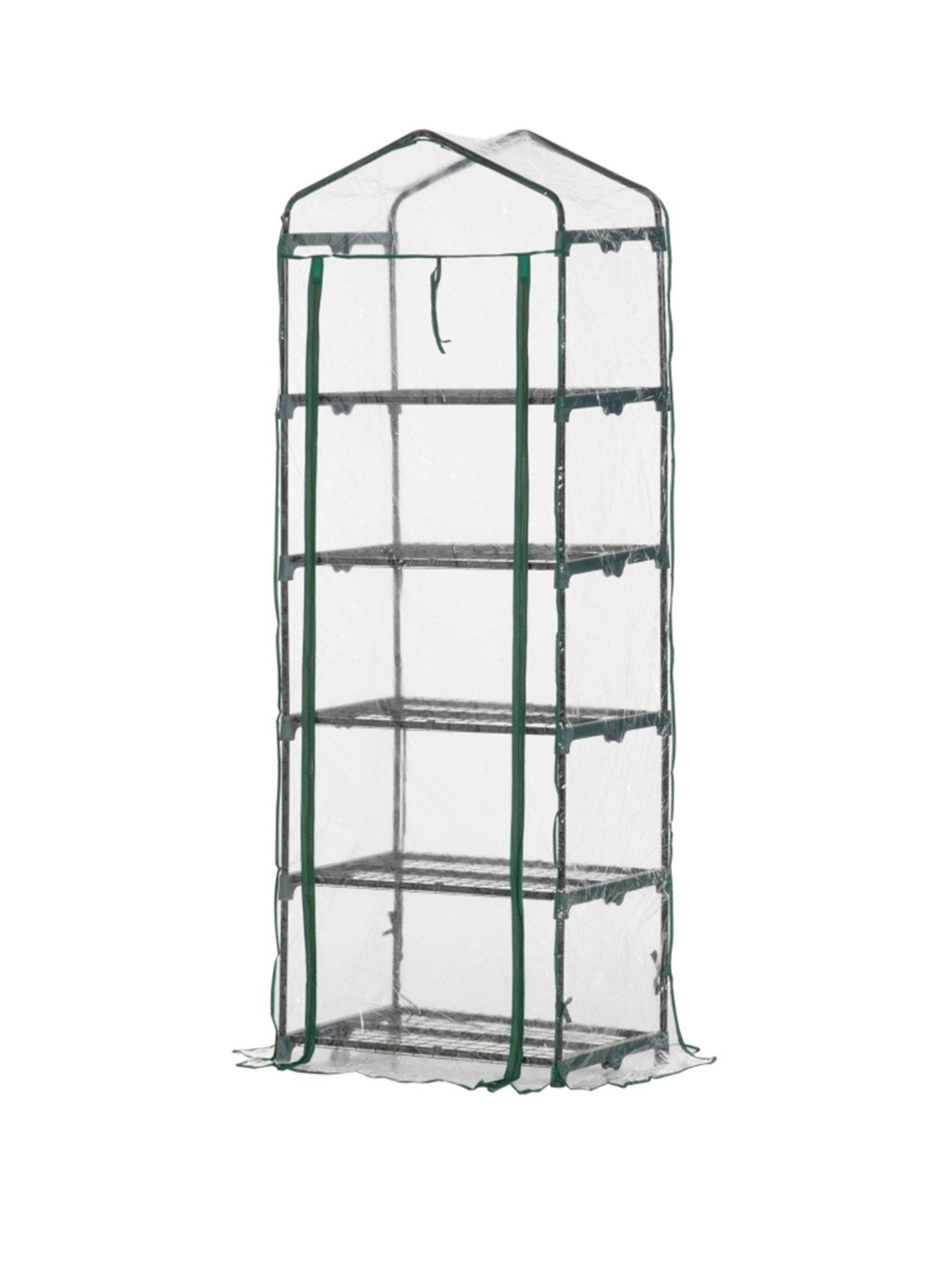 undefined 5-Tier Mini Greenhouse - Outdoor Flower Stand, PVC Cover, Portable 69 x 49 x 193cm