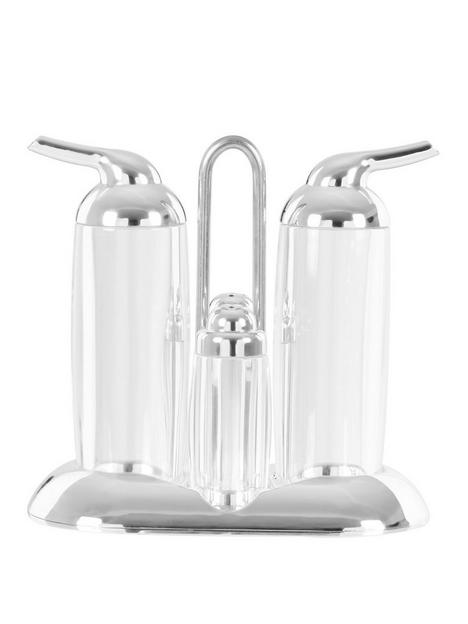 premier-housewares-gozo-transparent-oil-vinegar-silver-set