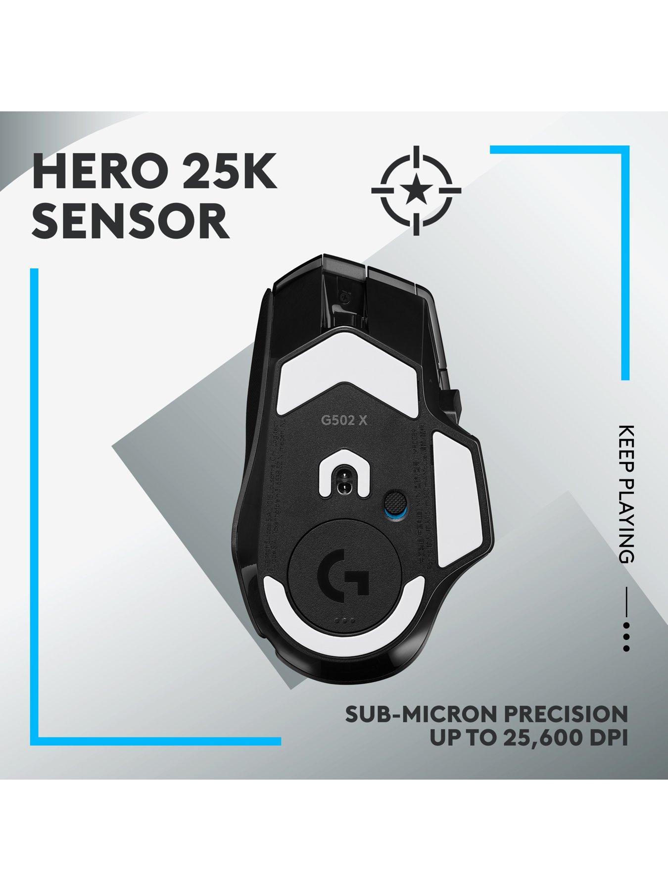  image of logitechg-g502-x-lightspeed-wireless-gaming-mouse-hero-25k-gaming-sensor-for-pcmac--black