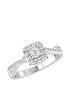  image of love-diamond-9ct-white-gold-015ct-diamond-twist-band-square-engagement-ring