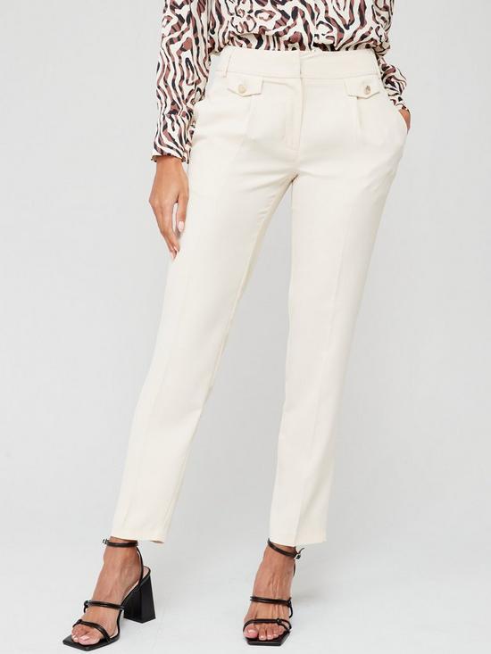 front image of v-by-very-button-tab-tapered-trouser-beige