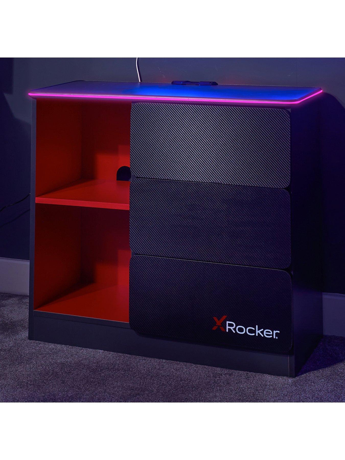 X Rocker Carbon-tek Gaming Storage Sideboard with Drawers, Shelves and ...