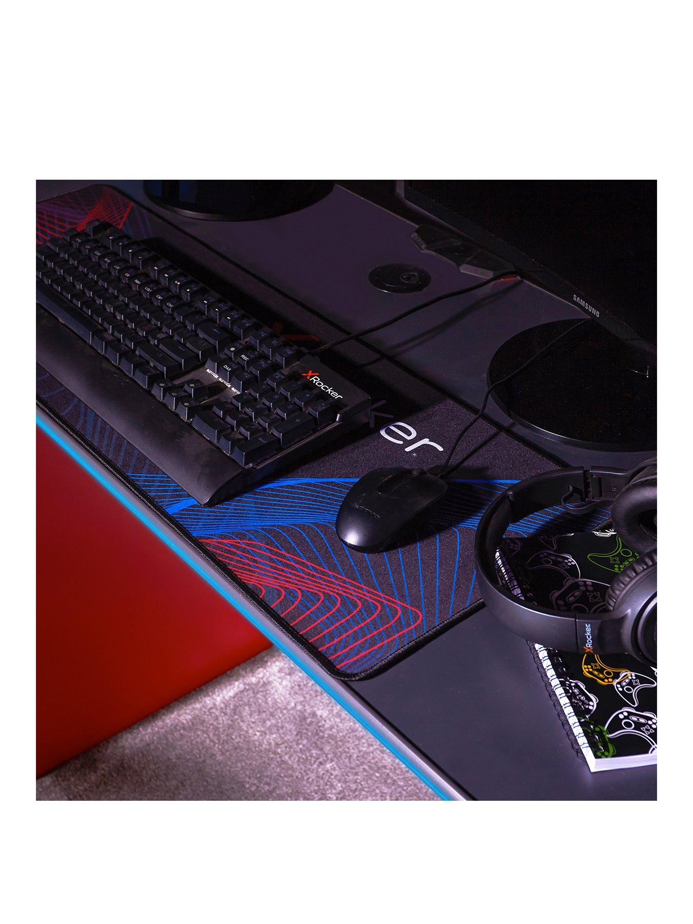  image of x-rocker-carbon-tek-gaming-desk-with-wireless-charging-and-neo-fibre-led-lighting