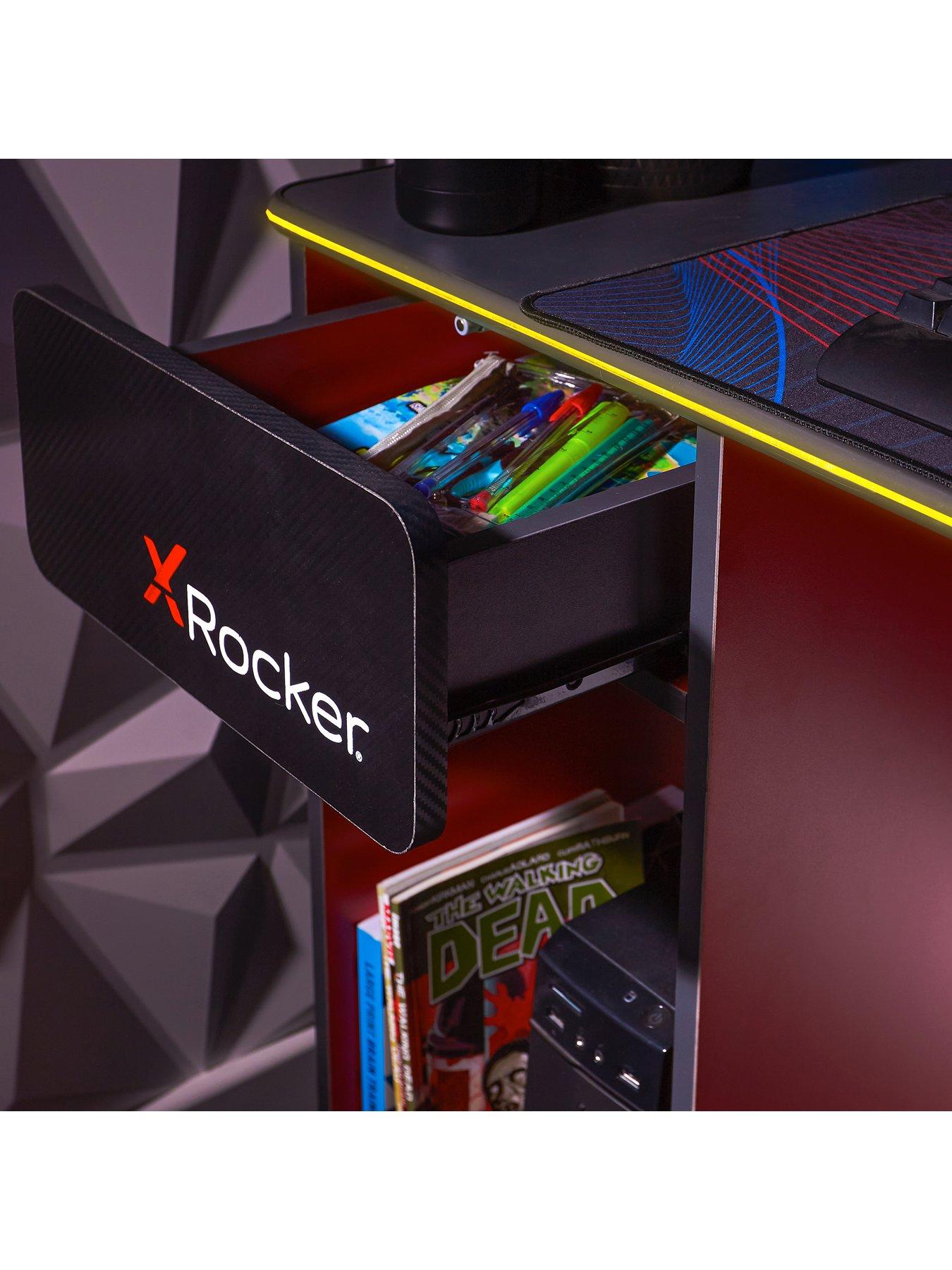  image of x-rocker-carbon-tek-gaming-desk-with-wireless-charging-and-neo-fibre-led-lighting
