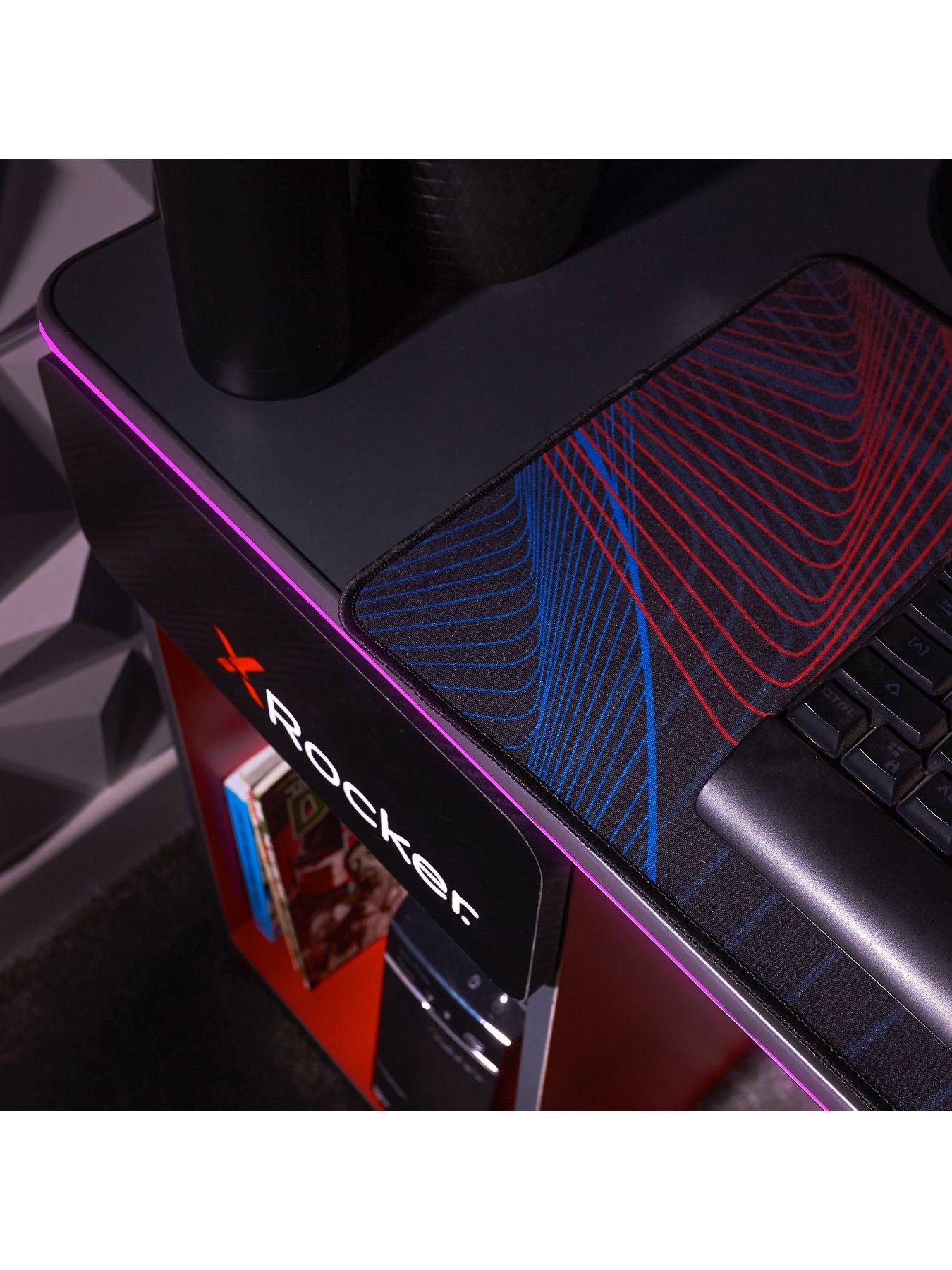  image of x-rocker-carbon-tek-gaming-desk-with-wireless-charging-and-neo-fibre-led-lighting