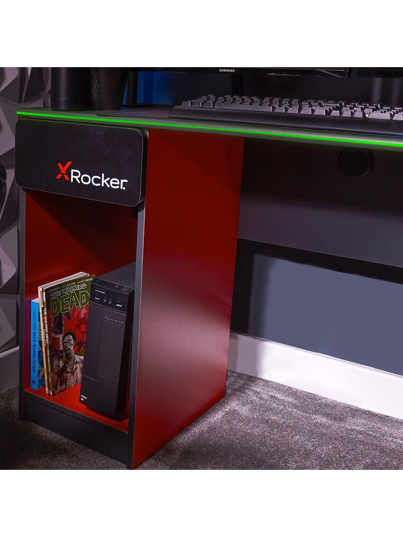  image of x-rocker-carbon-tek-gaming-desk-with-wireless-charging-and-neo-fibre-led-lighting