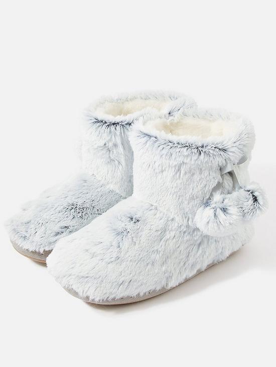 front image of accessorize-super-soft-slipper-boots-grey