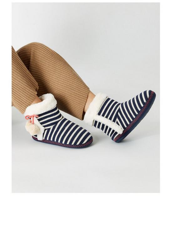 stillFront image of accessorize-nautical-knit-slipper-boots