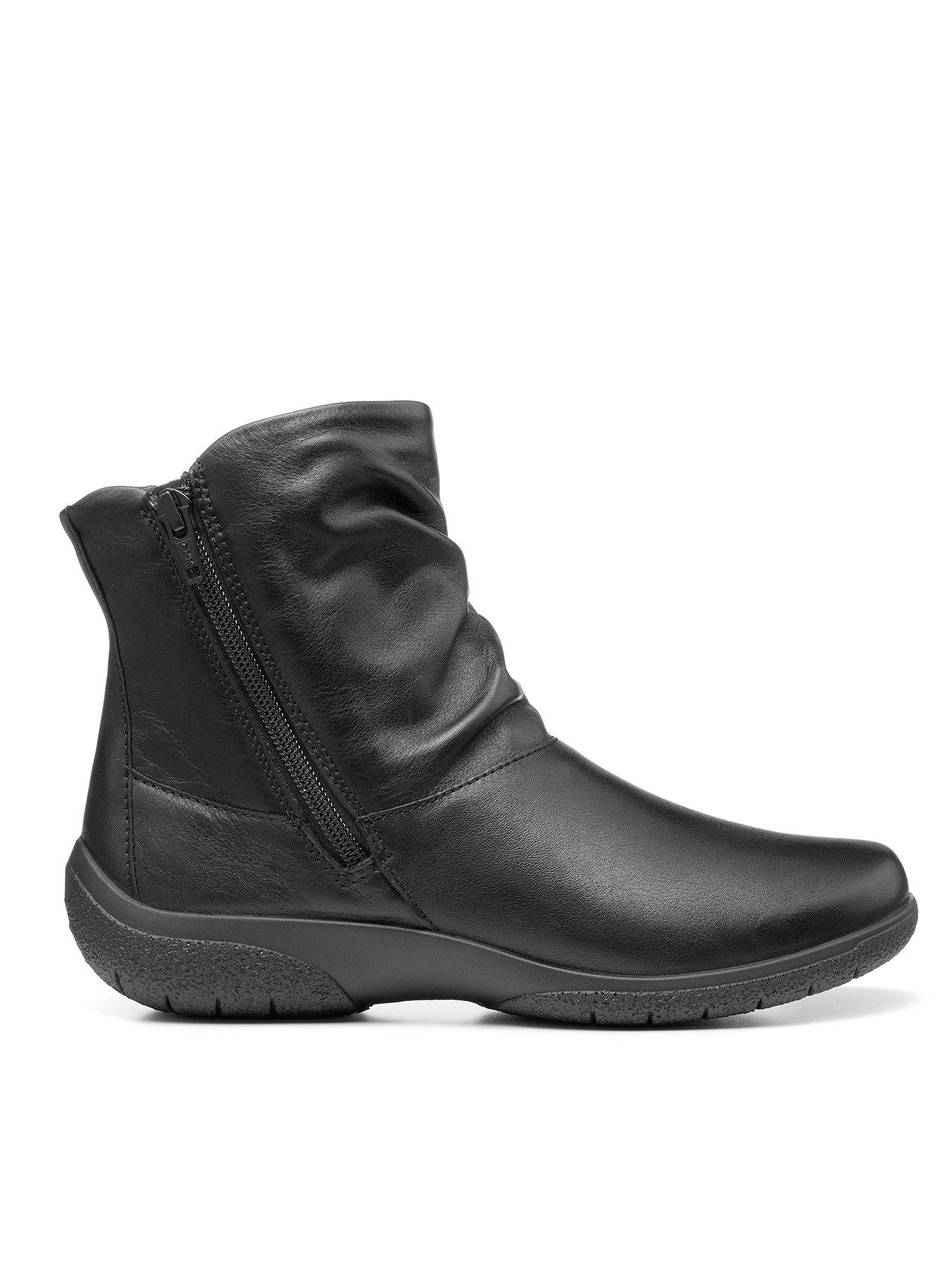 Hotter Whisper Leather Wide Fit Ankle Boots