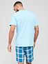  image of very-man-t-shirt-and-check-shorts-pj-set-blue