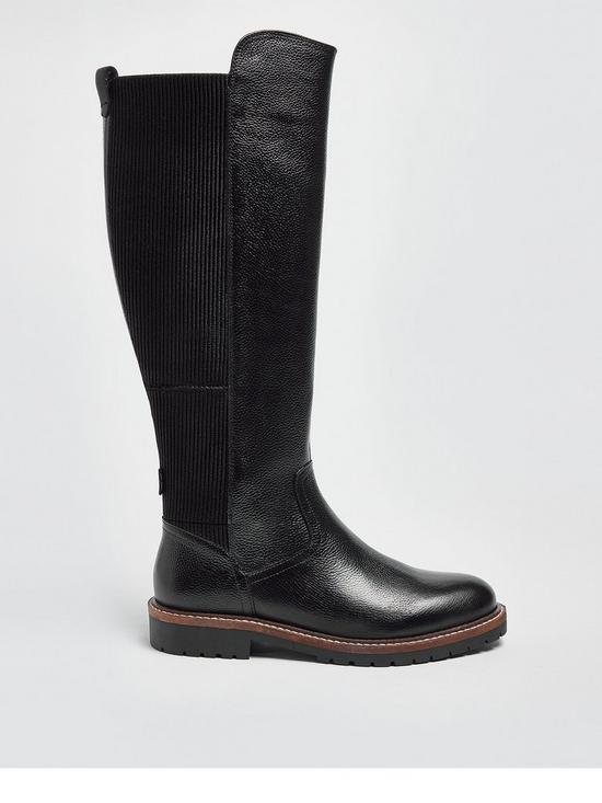 front image of pod-karina-knee-boots-black