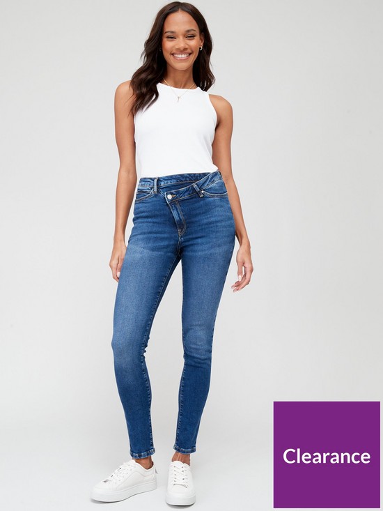 front image of v-by-very-wrap-front-skinny-jean-dark-washnbsp