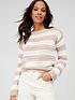  image of v-by-very-knitted-chunky-stripe-jumper-beige