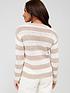  image of v-by-very-knitted-chunky-stripe-jumper-beige