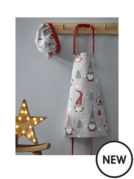 catherine-lansfield-christmas-gnomes-kids-apron-hat-set