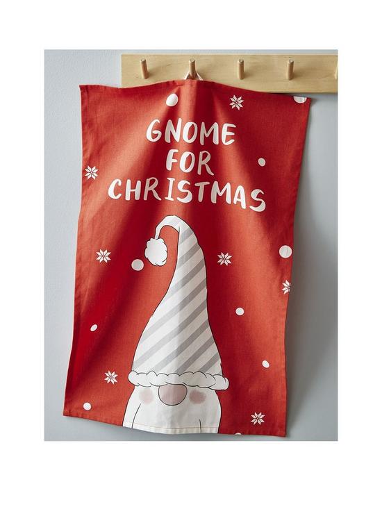 front image of catherine-lansfield-christmas-gnomes-set-of-2-tea-towels