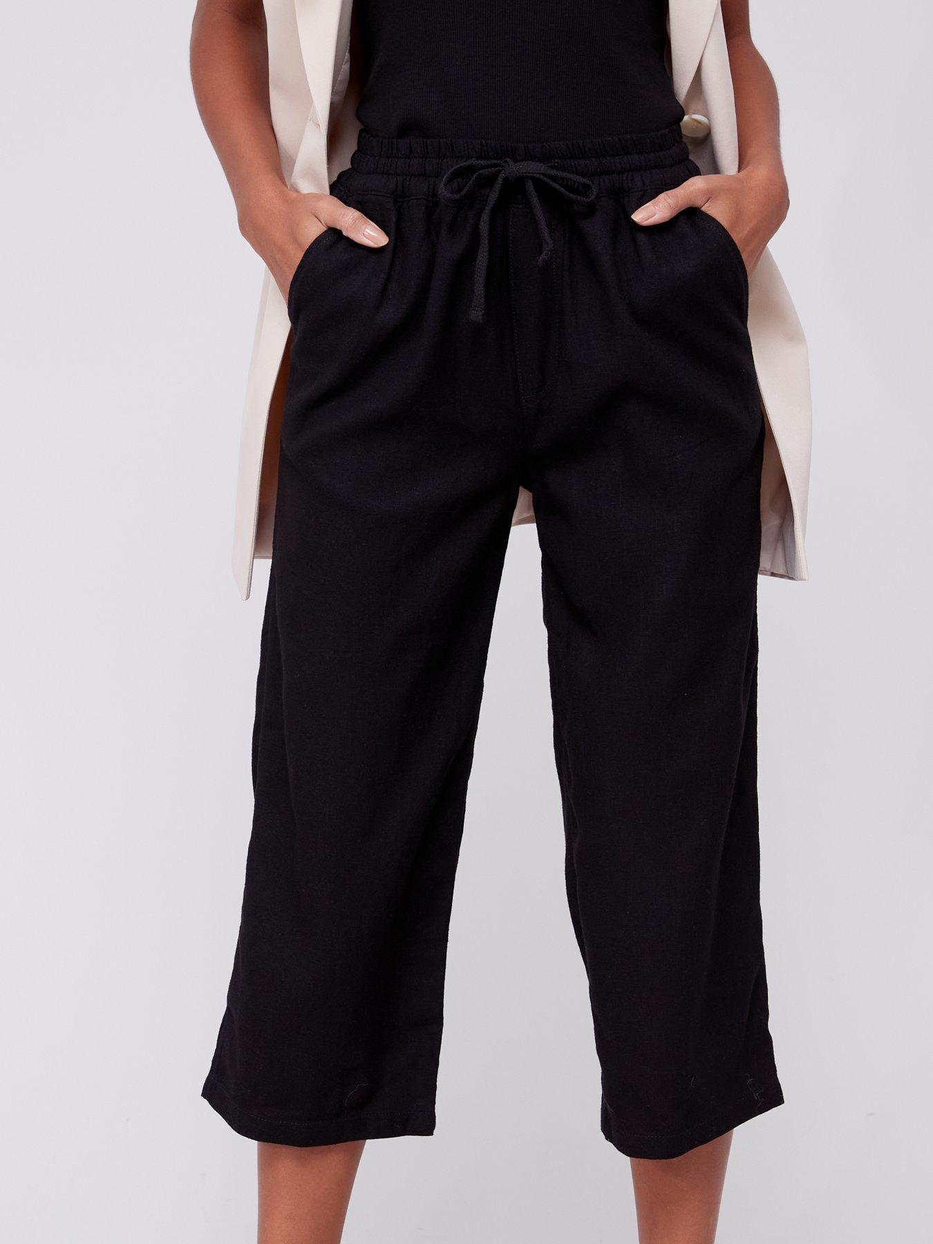  image of everyday-linen-mix-crop-trouser