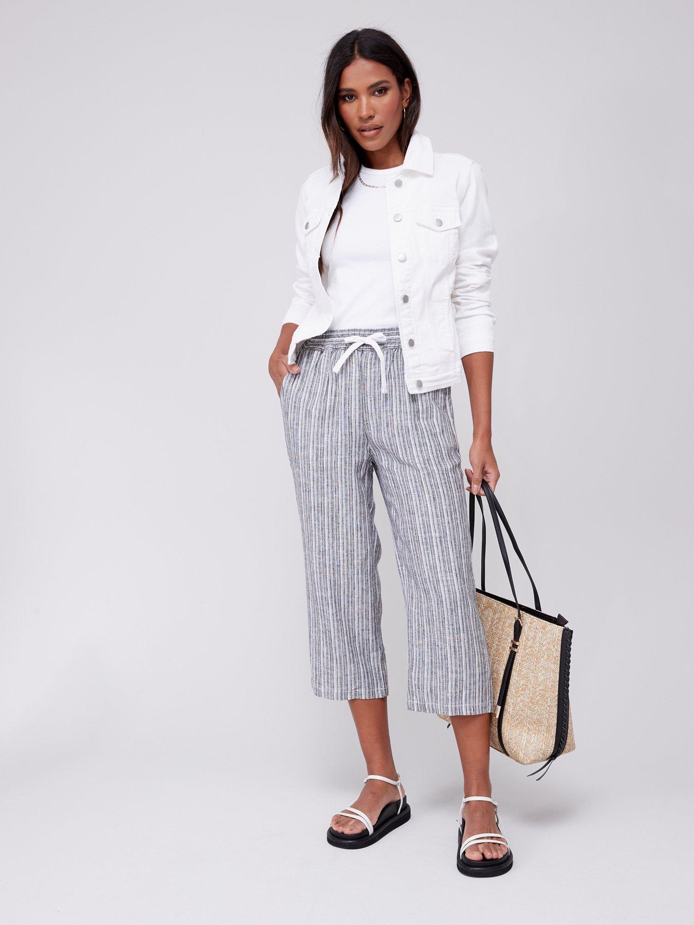  image of everyday-linen-mix-crop-trouser