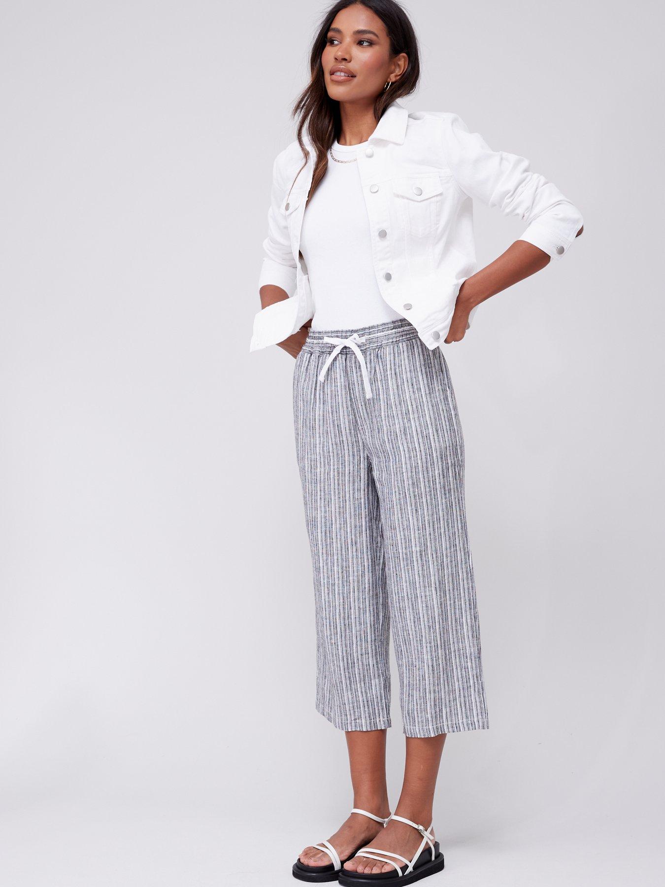  image of everyday-linen-mix-crop-trouser