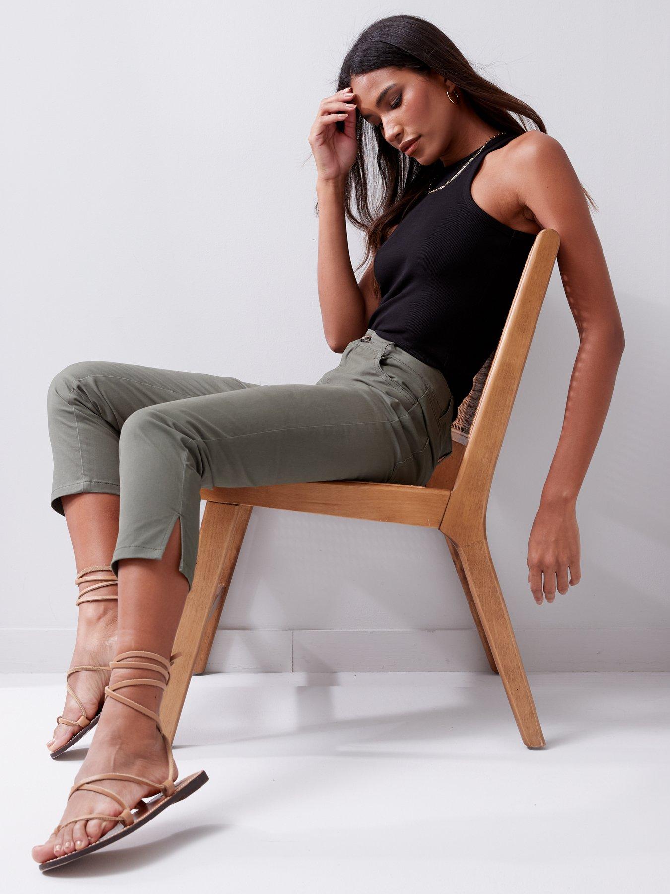  image of v-by-very-skinny-capri-trouser-khaki