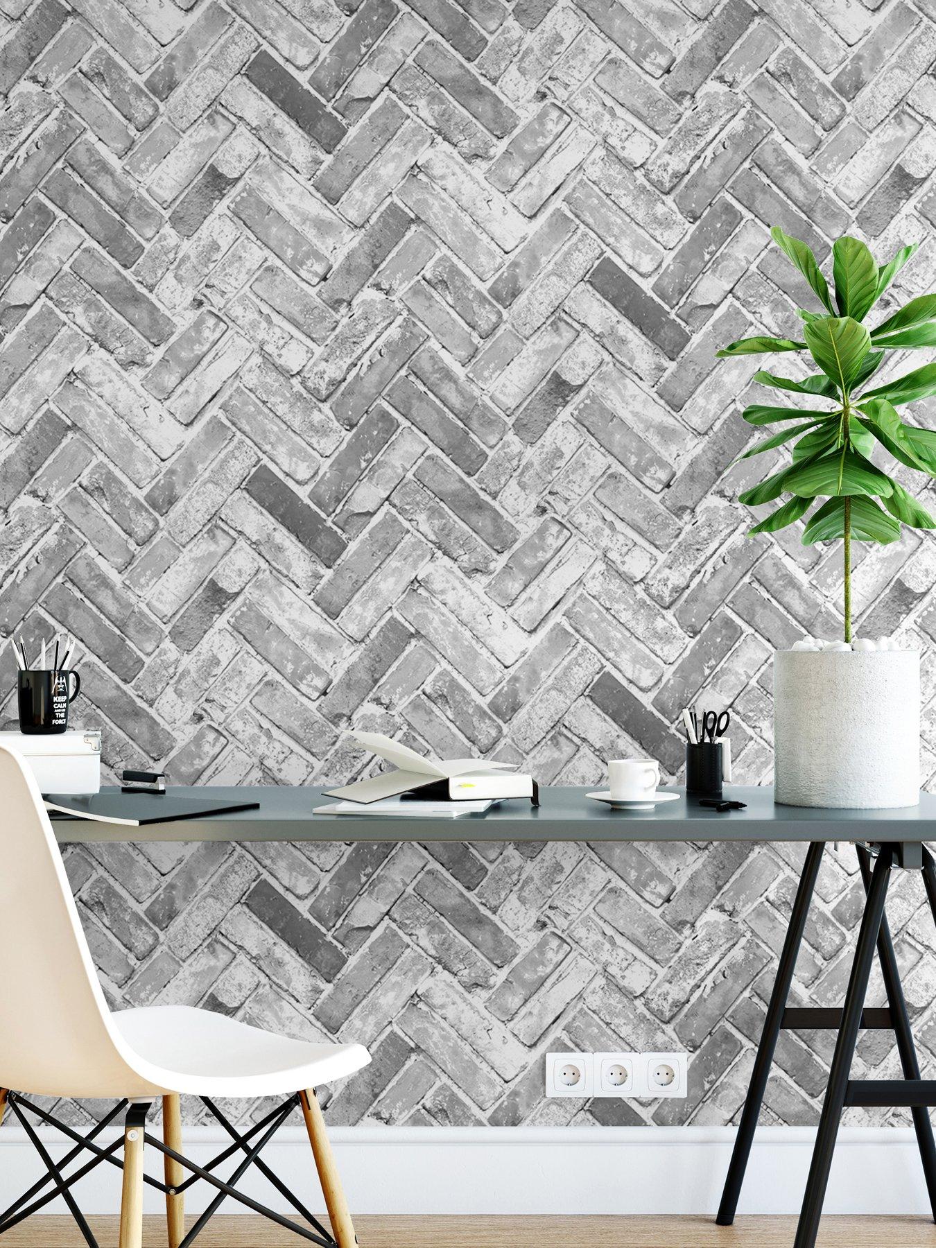 muriva-herringbone-brick-wallpaper