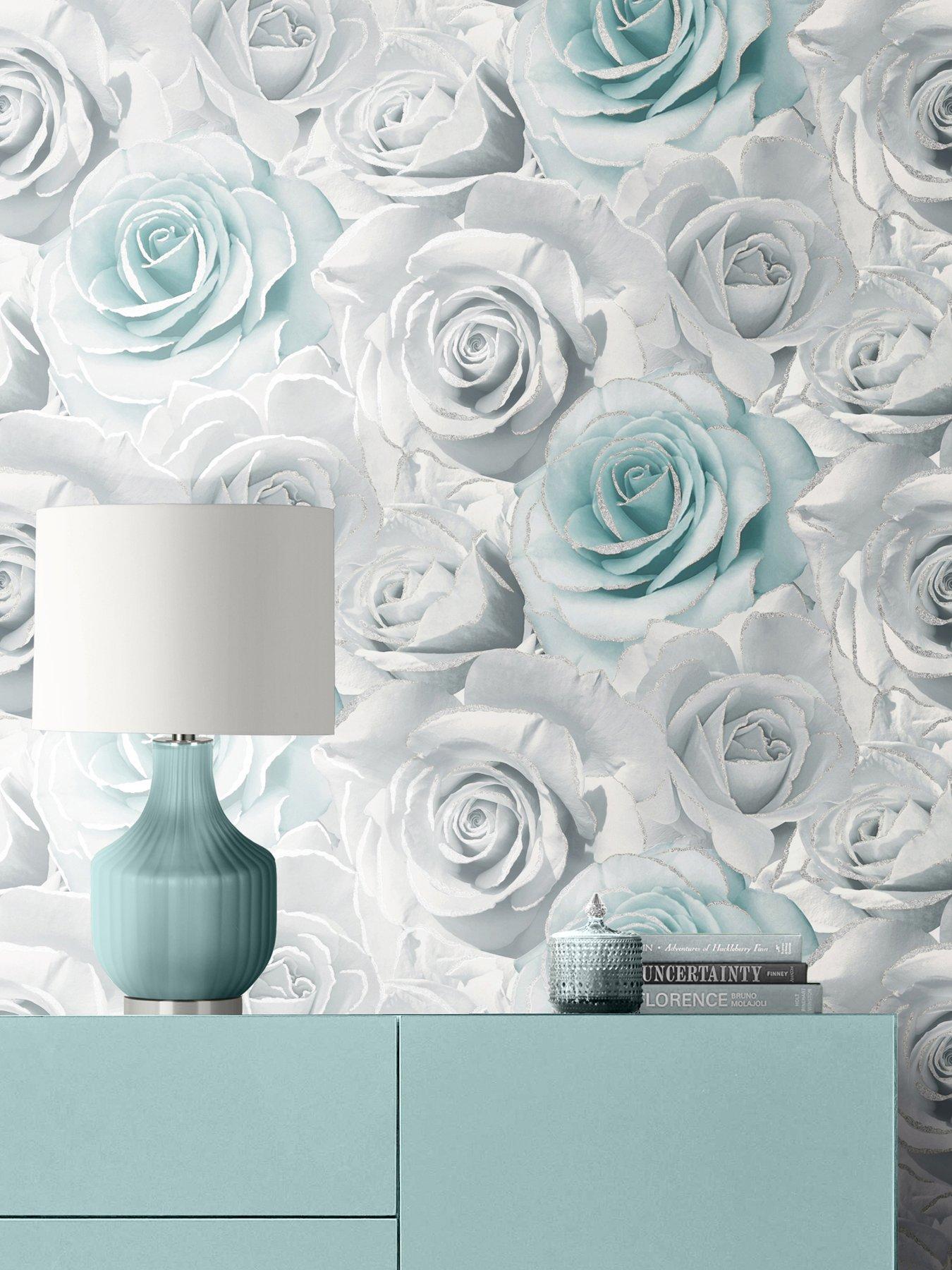 undefined Madison Glitter Wallpaper - Aqua