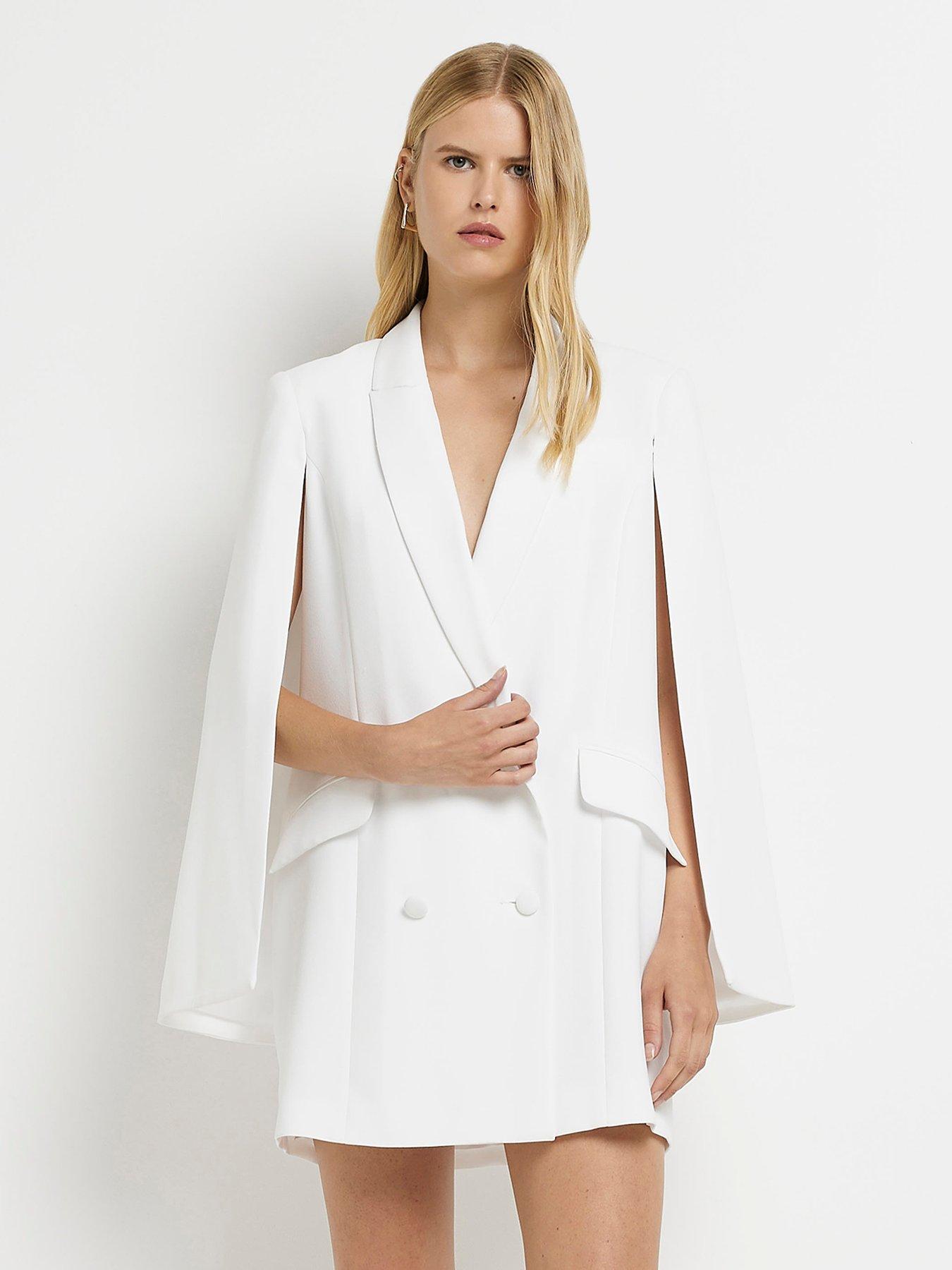  image of river-island-cape-relaxed-blazer-white