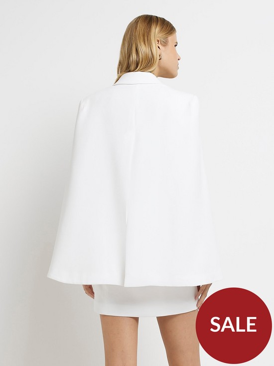 stillFront image of river-island-cape-relaxed-blazer-white