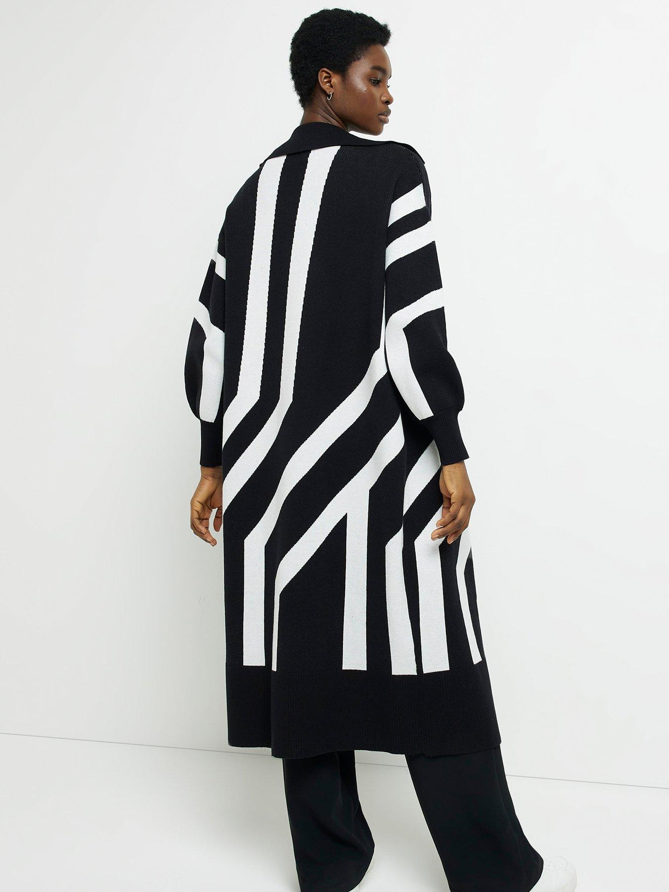 image of river-island-printed-coatigan-black