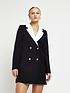  image of river-island-double-breasted-contrast-blazer-dress-black