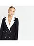  image of river-island-double-breasted-contrast-blazer-dress-black