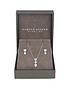  image of simply-silver-gift-boxed-sterling-silver-925-cubic-zirconia-heart-drop-jewellery-set