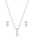  image of simply-silver-gift-boxed-sterling-silver-925-cubic-zirconia-heart-drop-jewellery-set