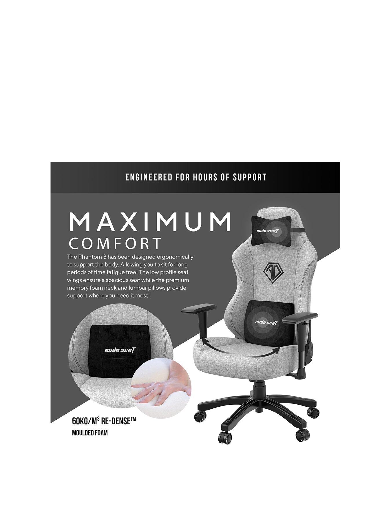 Image 2 of 7 of Andaseat Phantom 3 Premium Gaming Chair - Grey