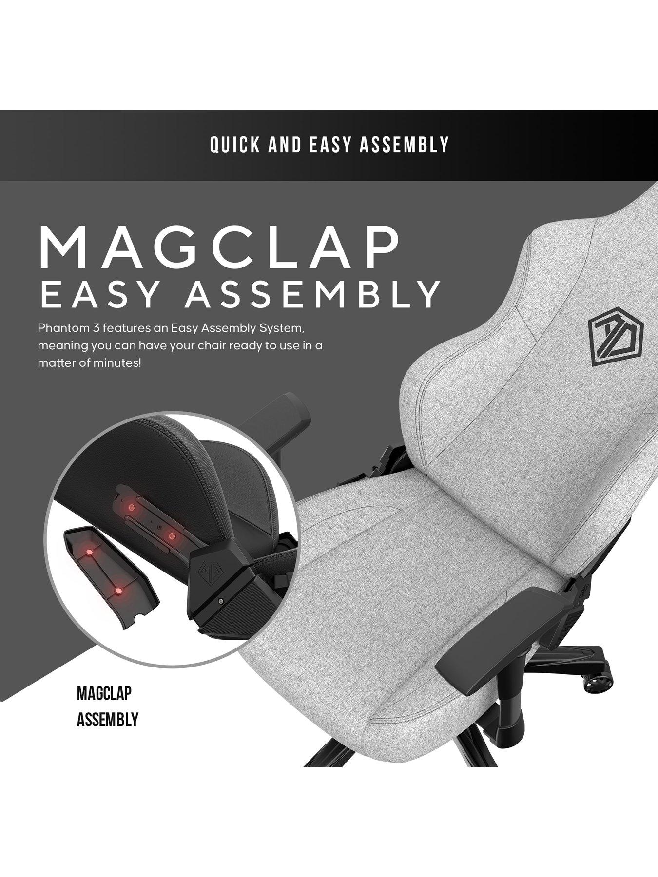 Image 3 of 7 of Andaseat Phantom 3 Premium Gaming Chair - Grey