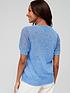  image of v-by-very-knitted-short-sleeve-jumper-blue