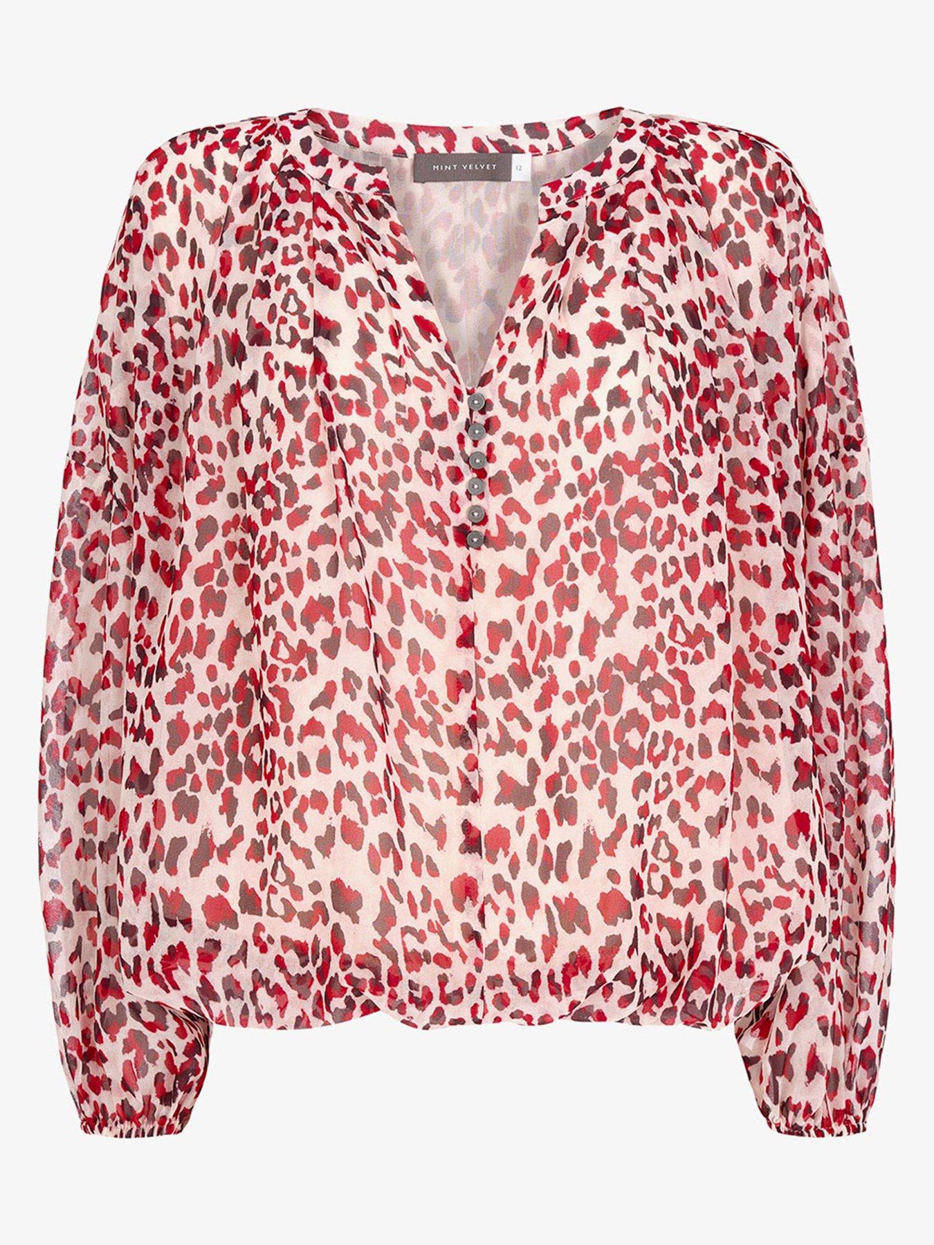 mint velvet red leopard print blouse