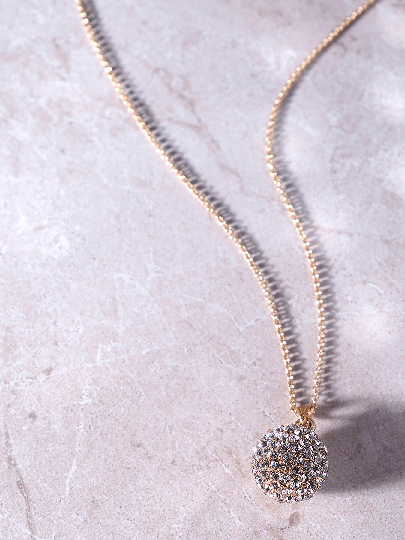 Mint Velvet Gold Tone Crystal Necklace